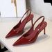 1362 European And American Style Pointed Toe Fashion Backless Simple Patent Leather High Heels Women's Shallow Mouth_vogvips.com