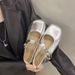 Gentle Flat-soled Single Shoes Women's Shallow Mouth Mary Jane Women's Shoes Two Wear Soft-soled Small Leather Shoes_vogvips.com