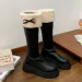 Women Slimming Plush Thick Soles With Round Toe That Are No Less Than Knee High Boots For Warmth And Versatility_vogvips.com