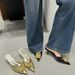 2025 Spring New Fashion Style Metal Camellia Pointed Stiletto High Heels Closed Toe Mules Women's Shoes_vogvips.com
