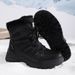 Women's Outdoor Hiking Snow Boots Waterproof Non-Slip Winter Fleece Lined Thickened Ski High-Top Northeast Cotton Shoes_vogvips.com