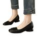 Soft Leather Flat For Women, French Retro Style Shallow Round Toe Mary Jane Sho, Versatile And Comfortable Women's_vogvips.com