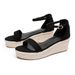 Women's Shoes Large Size Wedge Heel Thick Soled Sandals Fish Mouth One Strap Sandals Rope High Heel Sandals_vogvips.com