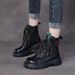 Top Layer Cowhide Martin Boots For Women, European Style, Platform Heel, Single Vintage Handmade, Versatile Mid-Heel_vogvips.com