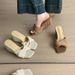 Wedge Heel Slip-On Sandals 2025 New Summer French Style Woven Versatile With Skirts For Petite Women_vogvips.com
