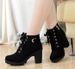 2014 Autumn Winter New Martin Lace-up Thick-soled High-heeled Short Fashion Thick-heeled Women Boots Wholesale_vogvips.com