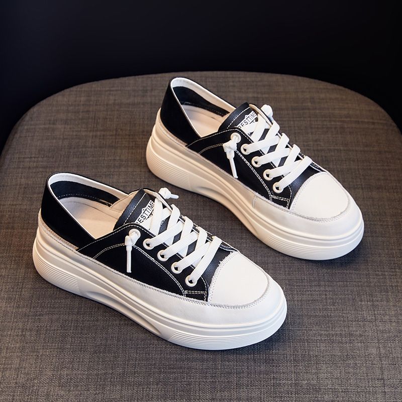 2026 Summer New Genuine Leather White Sneakers For Women, Flat, Breathable, Casual, Versatile, Student, Factory Direct_vogvips.com