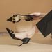 Sheepskin High Heels For Women Thin Heel Spring New Pointed Toe Metal Chain Shallow Mouth Pumps_vogvips.com