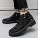 European Warm Series Martin For Men Winter Fleece-Lined Warm Cotton Genuine Zipper Casual Leather Shoes Lace-Free Short Boots Trendy_vogvips.com