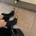 Women's Shoes Version French Genuine Leather Side Zipper Mid-Calf Women's Yang Shulin Same Style Metal Square Toe Slimming Thin High_vogvips.com