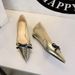 7200-H81 Hepburn Light Luxury Wedge Versatile Shallow Mouth Bowknot High-End Elegant Pointed Toe Women's Single Shoes_vogvips.com