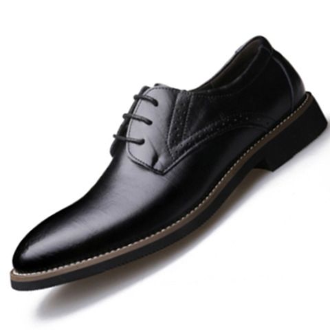 Suitable For All Seasons 2025 Spring New Business Formal Men's Leather Pointed Toe Slip-On Low-Cut Trendy Single Shoes_vogvips.com