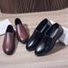 Men’s Shoes Black Leather Shoes Men's Breathable Korean Style Trendy Casual Shoes Business Formal Men's Leather Shoes Round Head_vogvips.com