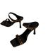 French-style Sexy Leopard Print Stiletto Strap Women, Versatile For Summer, Fashionable Square-toed Open-toe High-heeled_vogvips.com
