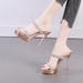 1513-29 Rhinestone Black European And American French Style Platform Sandals 2025 Spring/Summer New Ultra High Heel_vogvips.com