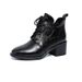 Retro Martin Boots Chunky Heel Lace Up Pointed Toe Mid Heel Fashion Boots British Style Plus Size Winter New Style Size 43_vogvips.com