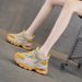 Thick-soled Retro Dad Shoes Women's Height Increase Casual Versatile Sports Hot Diamond Red Women's Shoes_vogvips.com