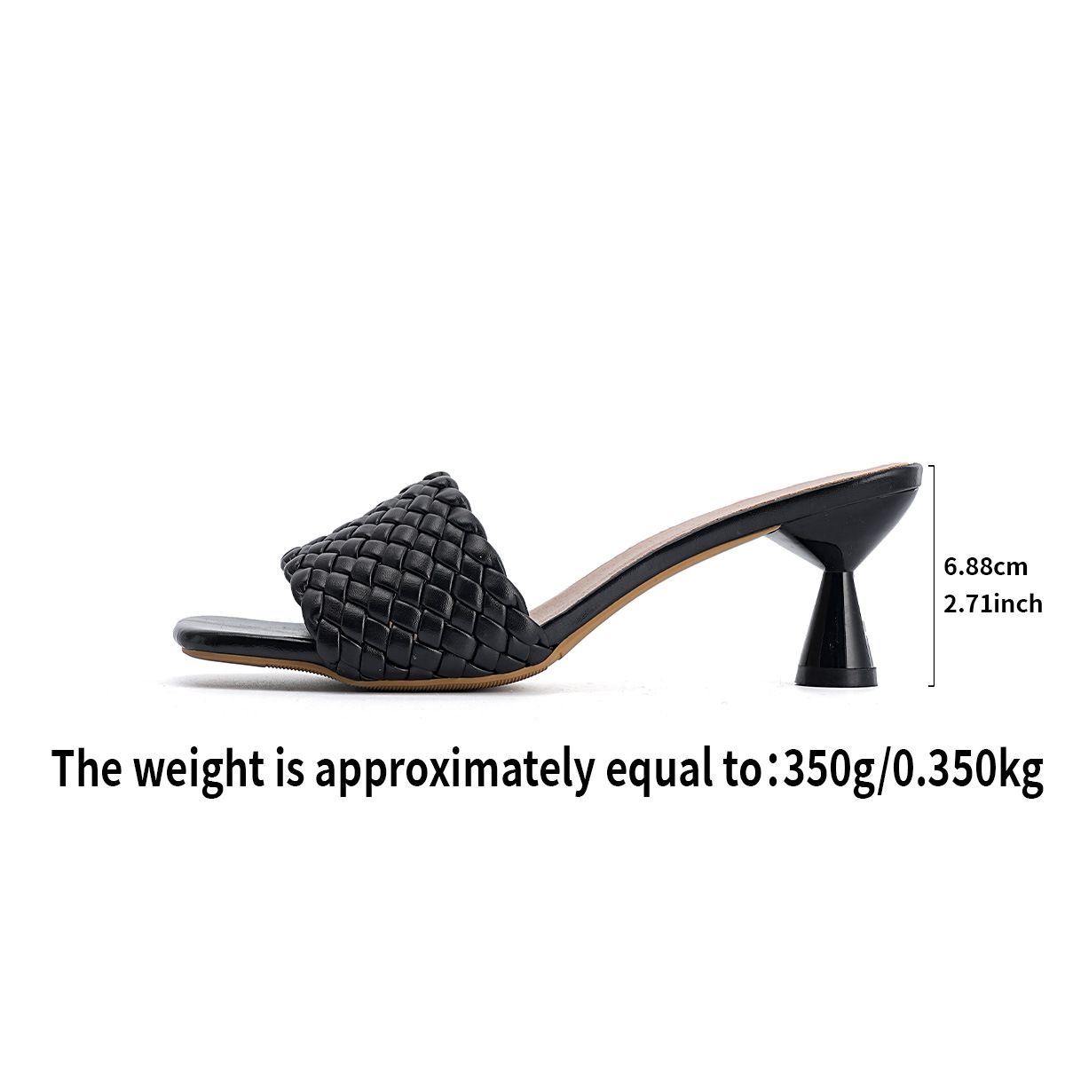 Women's High Heeled Sandals European American Style Slip On Woven Heel Backless Summer_vogvips.com