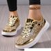 Cross-border Gold Sequin Trendy Fashion Sneakers Casual Sports Breathable Lightweight Outdoor Flat Shoes Dropshipping_vogvips.com