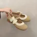 Lace Bow Soft Sole Single Fashion Round Toe Shallow Mouth AntiSlip WearResistant Low Top Shoes 251015_vogvips.com