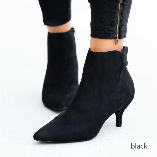 Trendy Snake Pattern New Leopard Print Autumn Winter Ankle Sexy Thin Mid Heel Short Plus Size Women's Boots_vogvips.com