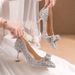 Plus-size Chinese-style Bridal 2025 New Model Crystal Sequin Wedding Xiuhe Thin Heel Pointed Toe Party Shoes_vogvips.com
