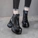Autumn Winter New Small Stature Genuine Leather Platform Women Motorcycle Top Layer Cowhide Short Thick Sole Height_vogvips.com