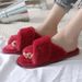 Cross Plush Autumn Winter New Indoor Warm Cotton Thickened Open-Toe Furry Slippers_vogvips.com