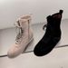 Women Boxing Boots XJ Women's Shoes 25 Autumn Winter Fashion Elastic Soft Cowhide Leather Round Toe Lace-Up Side Zipper Flat Boxing Ankle_vogvips.com