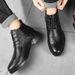 2024 Autumn New Men's Leather Fashion Versatile High-End Comfortable Business Black Fleece-Lined Martin Boots_vogvips.com