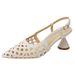 French-style Pointed-toe Hollow Woven High-heeled Shoes, New Summer Model, Breathable, With A Single Strap, Shallow Cut,_vogvips.com