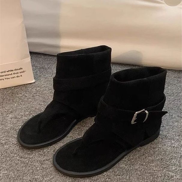Women's Summer New Trendy Versatile Niche Flip-flop Flat Casual Sandals Roman Open-toe Boots_vogvips.com