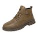 European Warm Series Autumn Winter Leather Men's Safety Casual Shoes High-top Work Versatile Mid-top Martin Boots Warm Trendy_vogvips.com