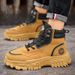British Style Brown Men's Motorcycle Boots Original Fashion Casual Platform Boots Men Winter Street Leather Ankle Boots_vogvips.com