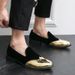 Suitable For All Seasons Spring Autumn New Loafers Corduroy Patchwork Men's Patent Casual Leather Shoes Men_vogvips.com