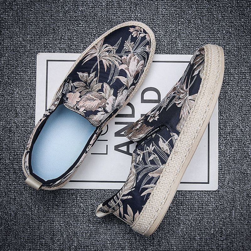 Men's trend Men's low top pattern slip-on men's shoes Fisherman shoes men_vogvips.com