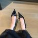 Trendy! Women's High Peep Sandals 2024 New Bowknot Black Pointed Toe Stiletto Heel Airy Single Shoes_vogvips.com