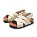 Ruizu Spring And Summer Children's Cork Sandals Boys' One-Word Shoes Girls' Flip-Flops Trendy Beach Korean Style_vogvips.com