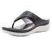 New Style SIKOTU 2025 Round Fashion Toe Post Hollow Women's Wedge Casual Large Size Sandals_vogvips.com