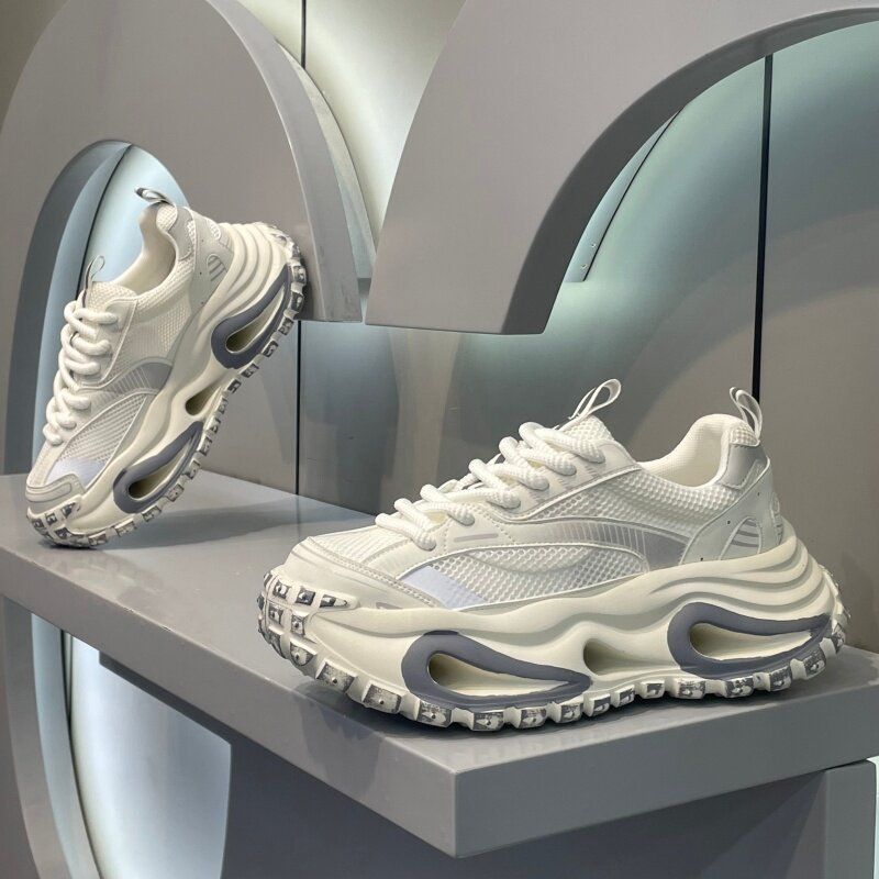 Newan New Summer Models, Mesh Breathable Shoes, Hollow Thick-Soled Men's Sports Casual Dad Shoes_vogvips.com