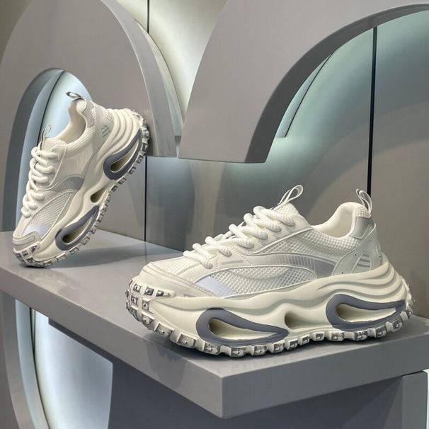 Newan New Summer Models, Mesh Breathable Shoes, Hollow Thick-Soled Men's Sports Casual Dad Shoes_vogvips.com