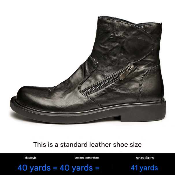 European Warm Series Winter Martin Men, Genuine Leather, Round Toe, Mid-Cut, Soft Sole, New British Style, Youth Workwear, Zipper Cowhide_vogvips.com