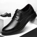 Euro Step British Style Cowhide Brogue Casual Leather For Men Business Formal Round Toe Lace-Up Korean Trend Fashion Men's Shoes_vogvips.com