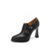 European Style Ankle Deep Mouth Single Shoes For Women Autumn Winter New Side Zipper Square Buckle Pointed High Heel_vogvips.com