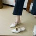 Square Toe Sandals For Women, Closed Toe, Outdoor Wear, Chunky Heel, Half Mules, Summer One-Strap Ancient Mary Jane Plus_vogvips.com