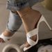 Slippers Foreign Trade, Large Size High-heeled For Women, Square Toe, Stiletto Heel, Cross Strap, European And American_vogvips.com