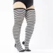 Black White Striped Long Socks Plus Size Elastic Over Knee Thigh High Stockings Autumn Winter Leg Warmers For Oversized_vogvips.com