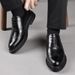 Euro Step Men's Leather Brogue Business Formal Casual Spring Autumn Groomsman Shoes Comfortable_vogvips.com