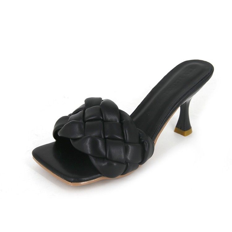 2026 Summer New Square Open Toe Internet Celebrity Quilted Sandals Fairy Style Outdoor Thin Heel High Heels For Women_vogvips.com