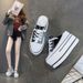 2026 Spring Summer New Casual Single Women's Color Block Hidden Heel 10CM Thick Sole Slip-On Lazy Shoes Platform_vogvips.com